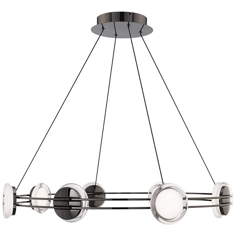 Image 2 Bracelet 4.5"H x 32.25"W 8-Light Pendant in Black Chrome more views