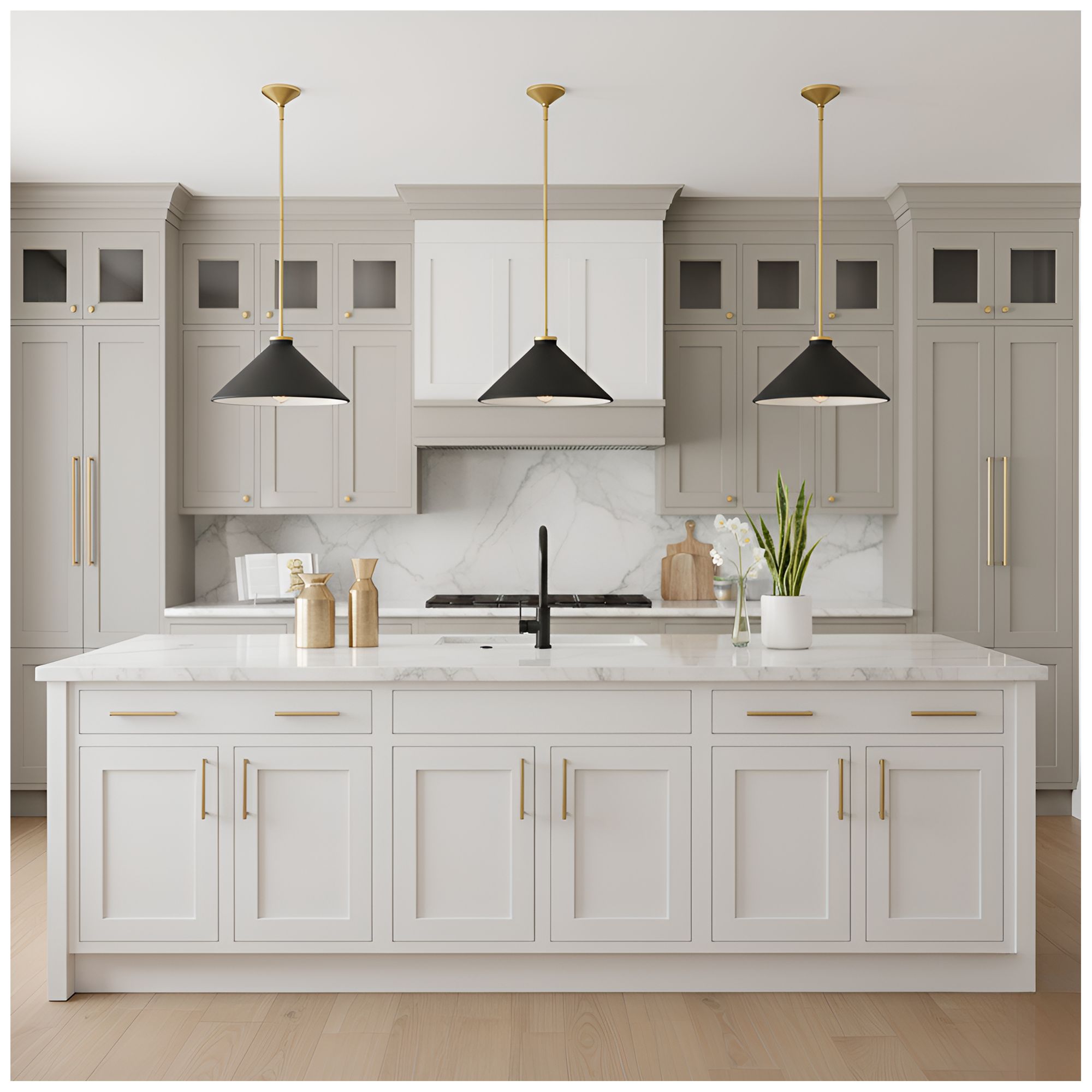 Image 7 Bradbury 1-Light Brushed Gold Pendant Light with Black Shade more views