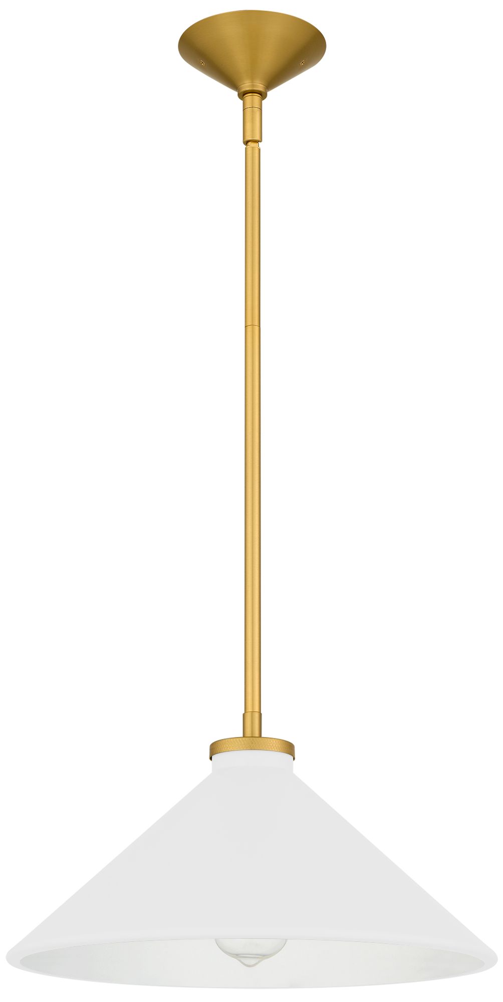Image 3 Bradbury 1-Light Brushed Gold Pendant Light with White Shade more views