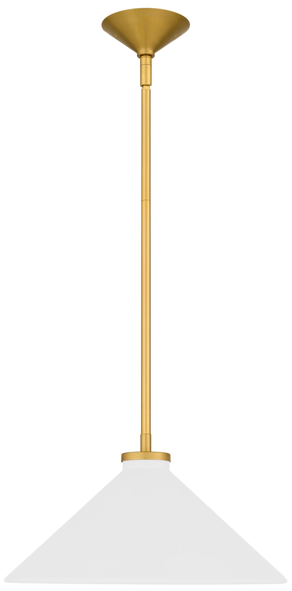 Image 4 Bradbury 1-Light Brushed Gold Pendant Light with White Shade more views