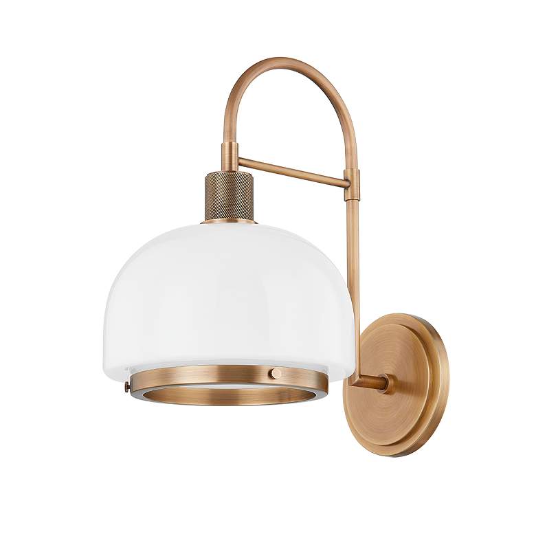 Image 1 Bradbury 14 3/4" High Patina Brass Wall Sconce