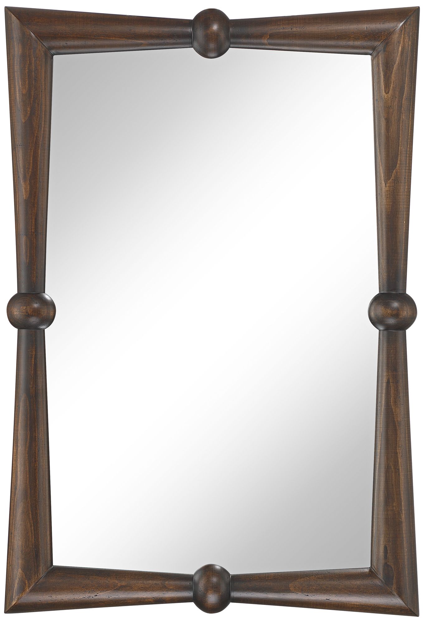 Image 3 Bradbury 28"x41" Dark Wood Pine Mid-Century Rectangle Wall Mirror