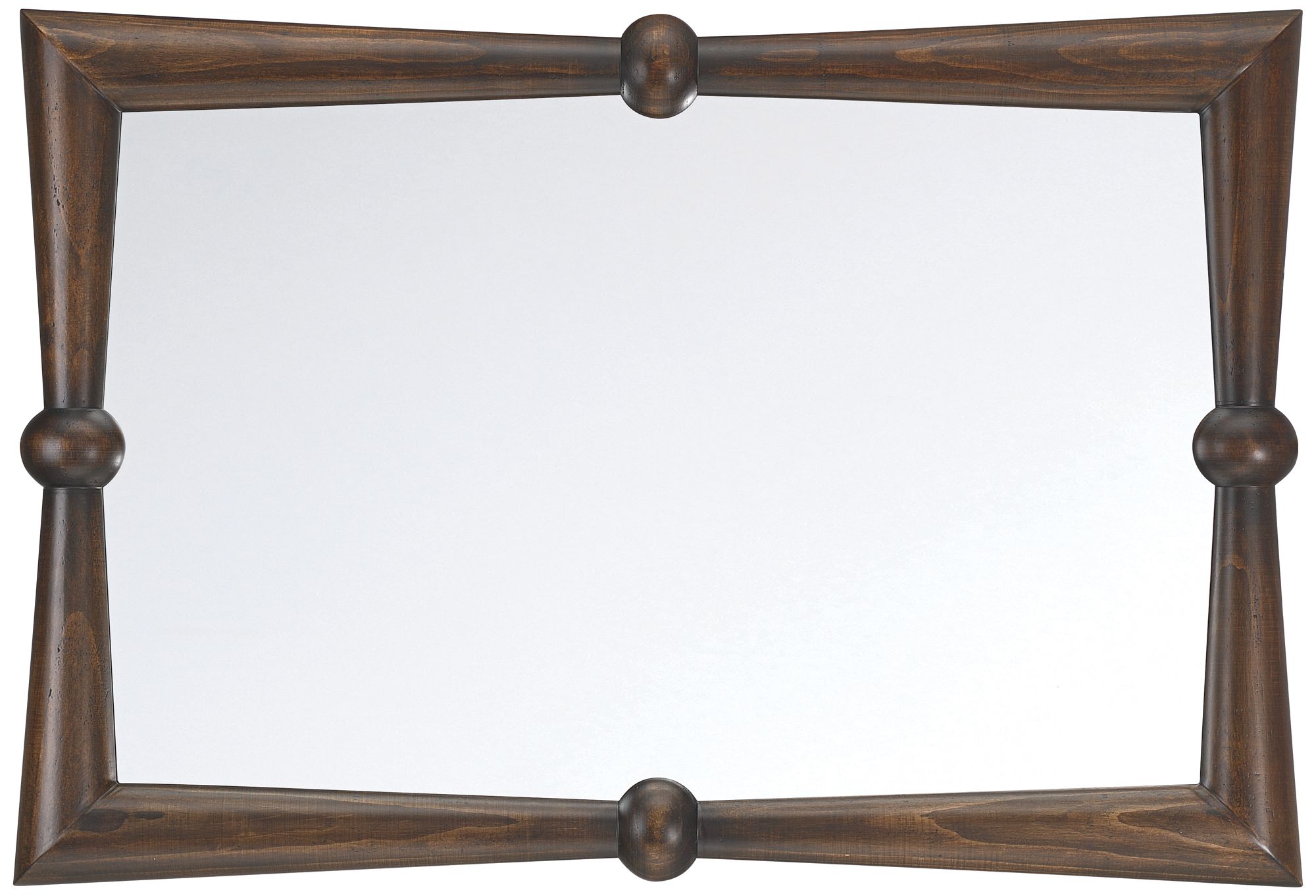 Image 7 Bradbury 28"x41" Dark Wood Pine Mid-Century Rectangle Wall Mirror more views