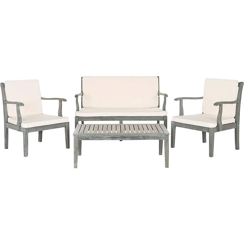 Image 2 Bradbury Ash Gray Wood 4-Piece Outdoor Conversation Set