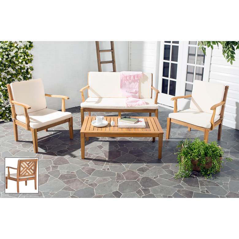 Image 1 Bradbury Brown and Ivory 4-Piece Outdoor Conversation Set