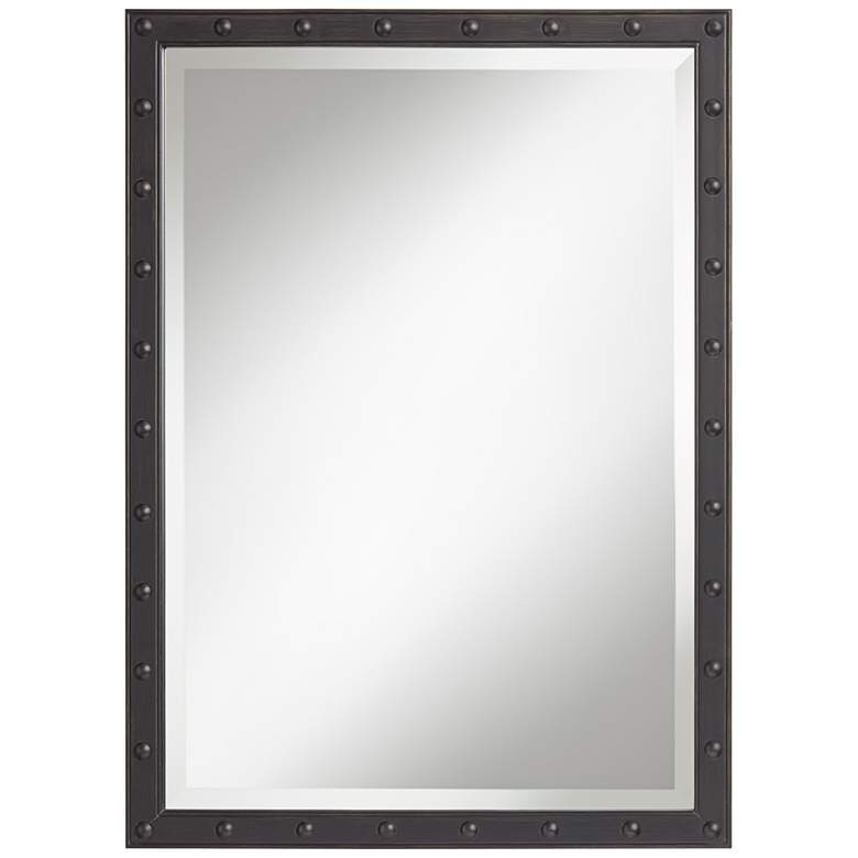 Image 2 Braddock 28 inch x 38 inch Rustic Industrial Black Frame Wall Mirror