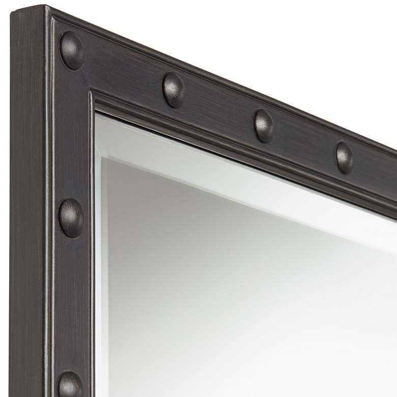 Image 4 Braddock 28 inch x 38 inch Rustic Industrial Black Frame Wall Mirror more views