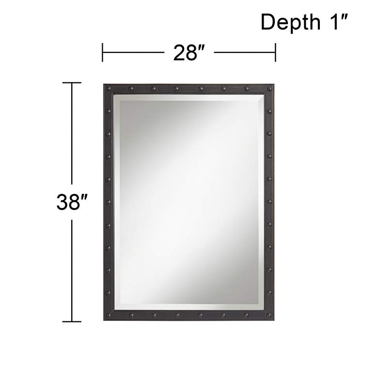 Image 6 Braddock 28" x 38" Rustic Industrial Black Frame Wall Mirror more views