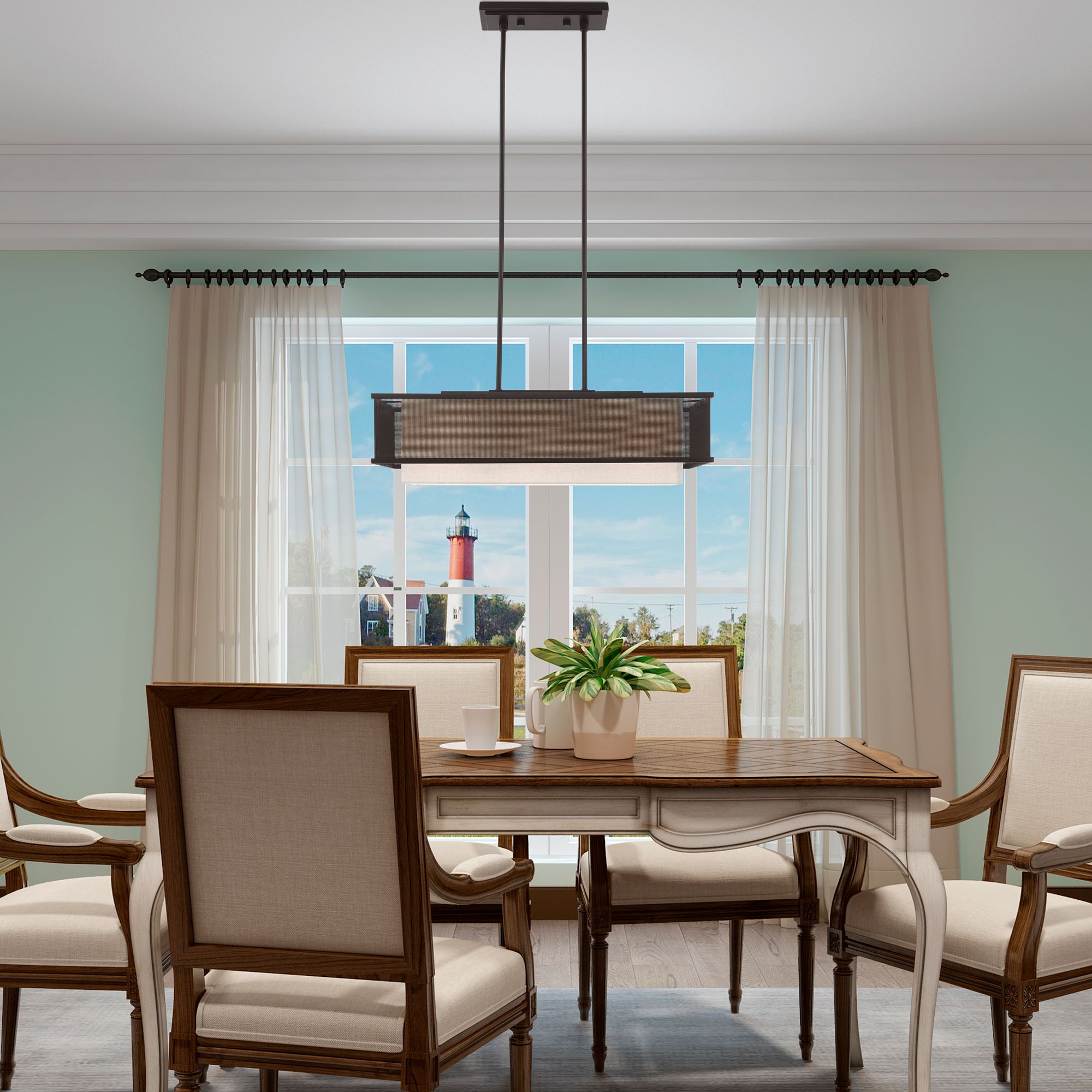 Braddock 3 Light Bronze Linear Chandelier