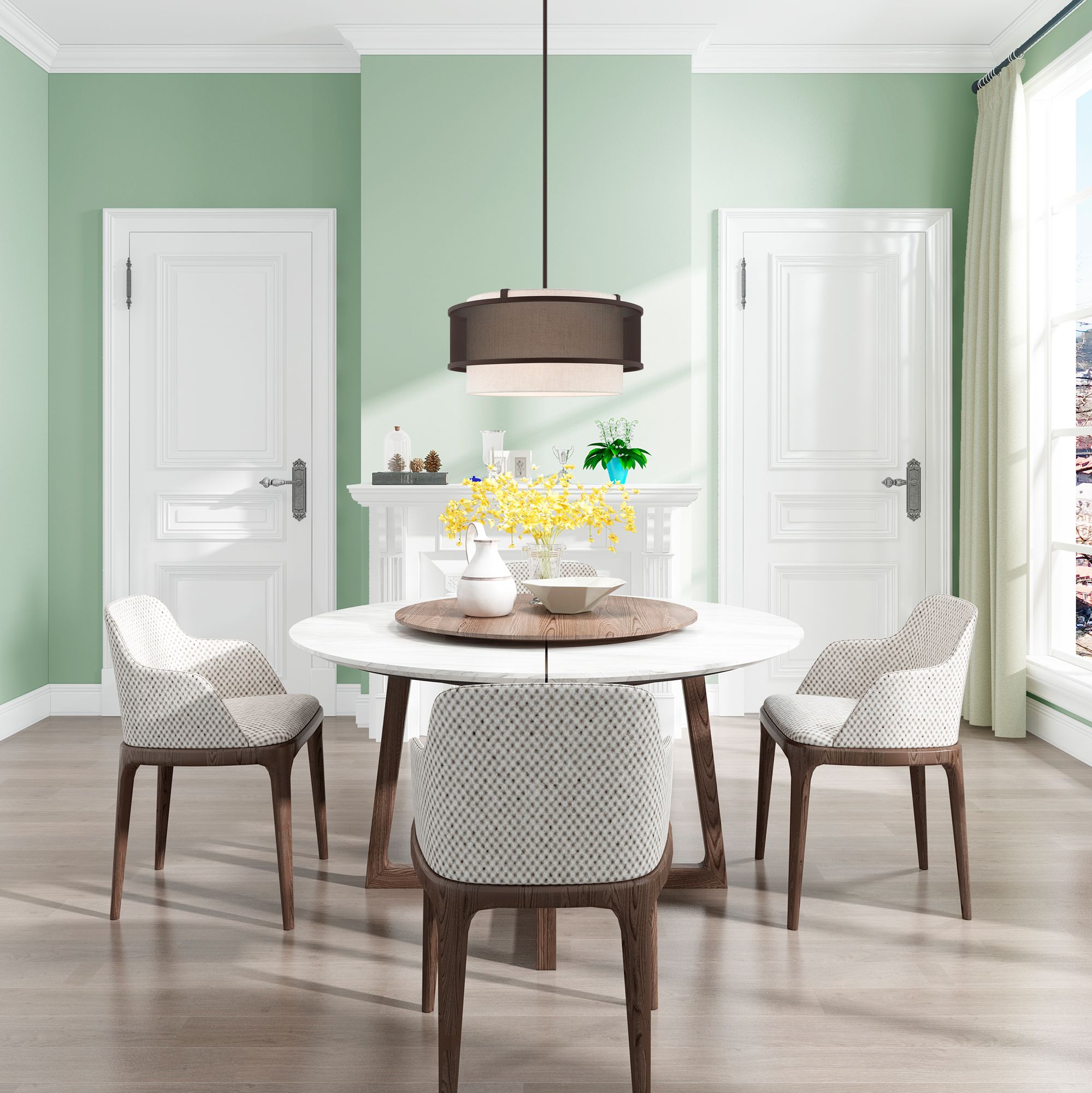 Braddock 4 Light Bronze Pendant Chandelier