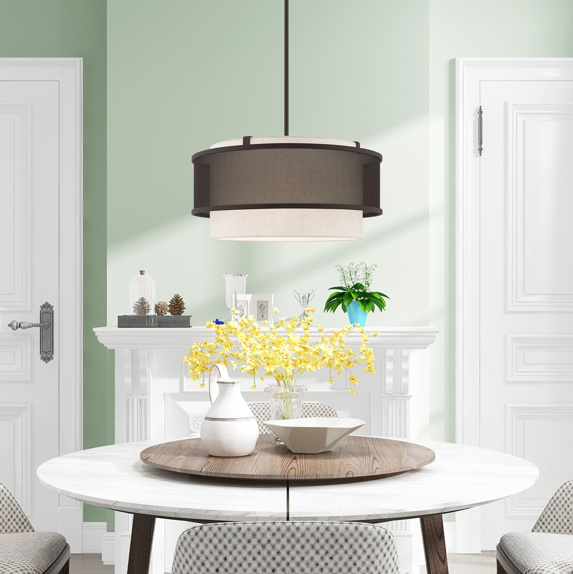 Braddock 4 Light Bronze Pendant Chandelier