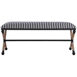Braddock 47 1/2&quot; Wide Blue and White Sailor-Striped Bench