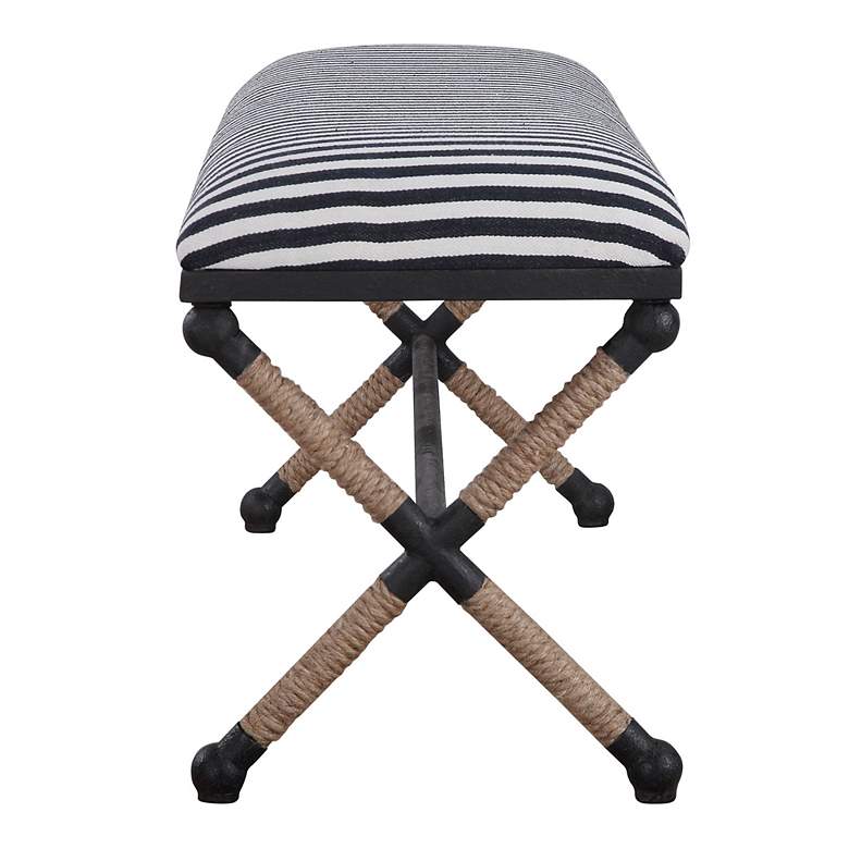 Image 5 Braddock 47 1/2" Wide Blue and White Sailor-Striped Bench more views