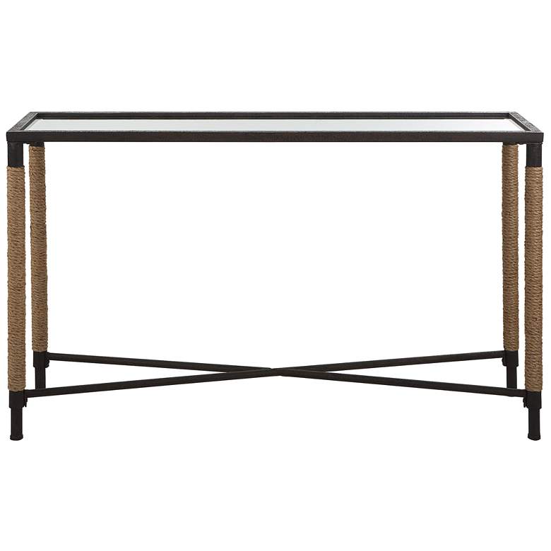 Image 1 Braddock 52 inch Wide Rustic Iron Rectangular Console Table