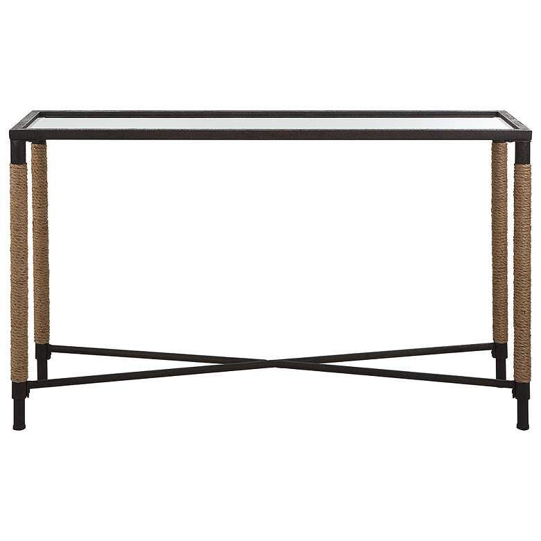 Image 1 Braddock 52 inch Wide Rustic Iron Rectangular Console Table