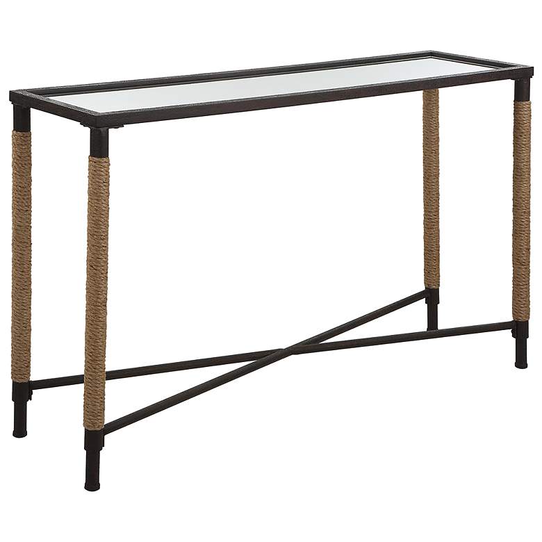 Image 4 Braddock 52" Wide Rustic Iron Rectangular Console Table more views