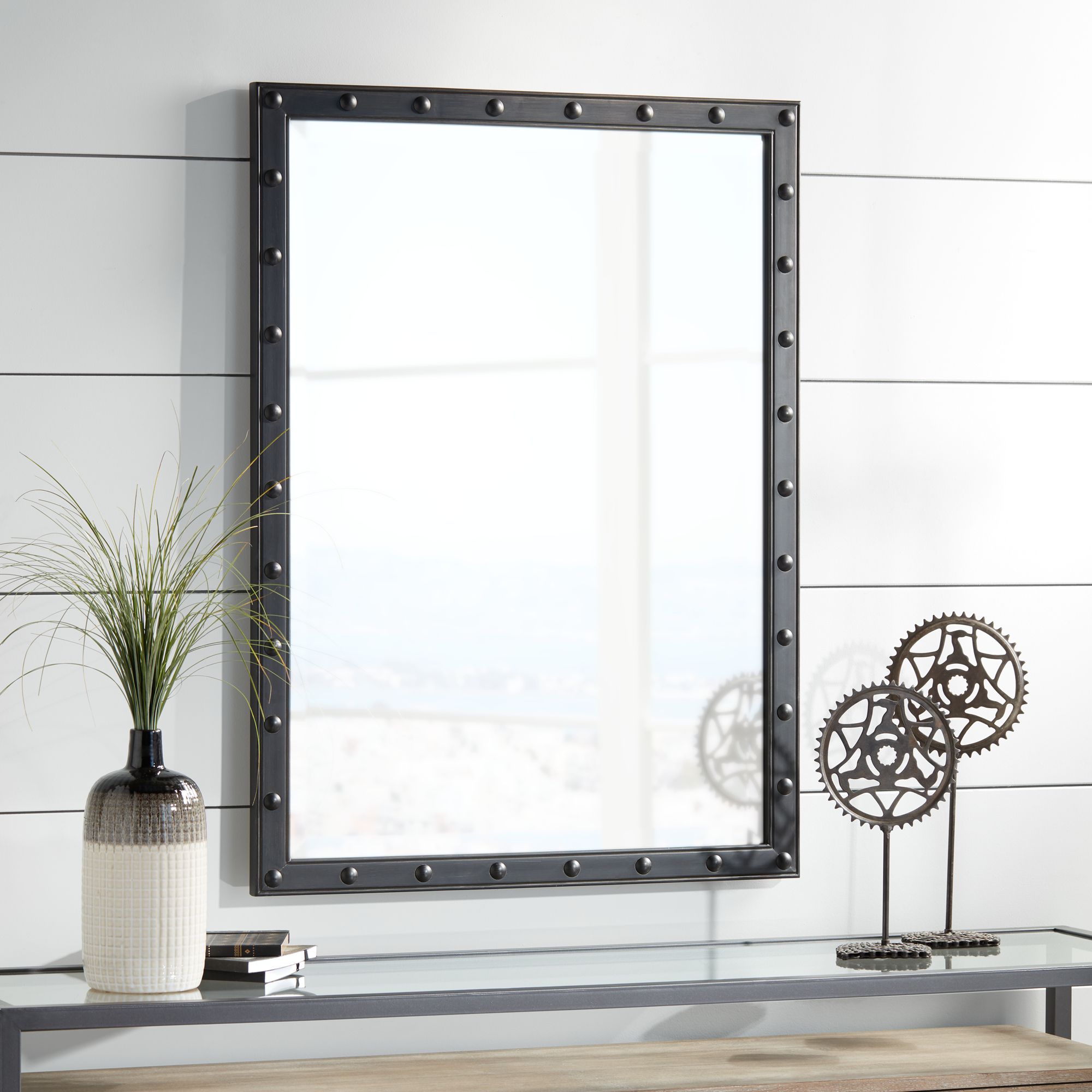 Image 5 Braddock Black 28" x 38" Rectangular Wall Mirrors Set of 2 more views