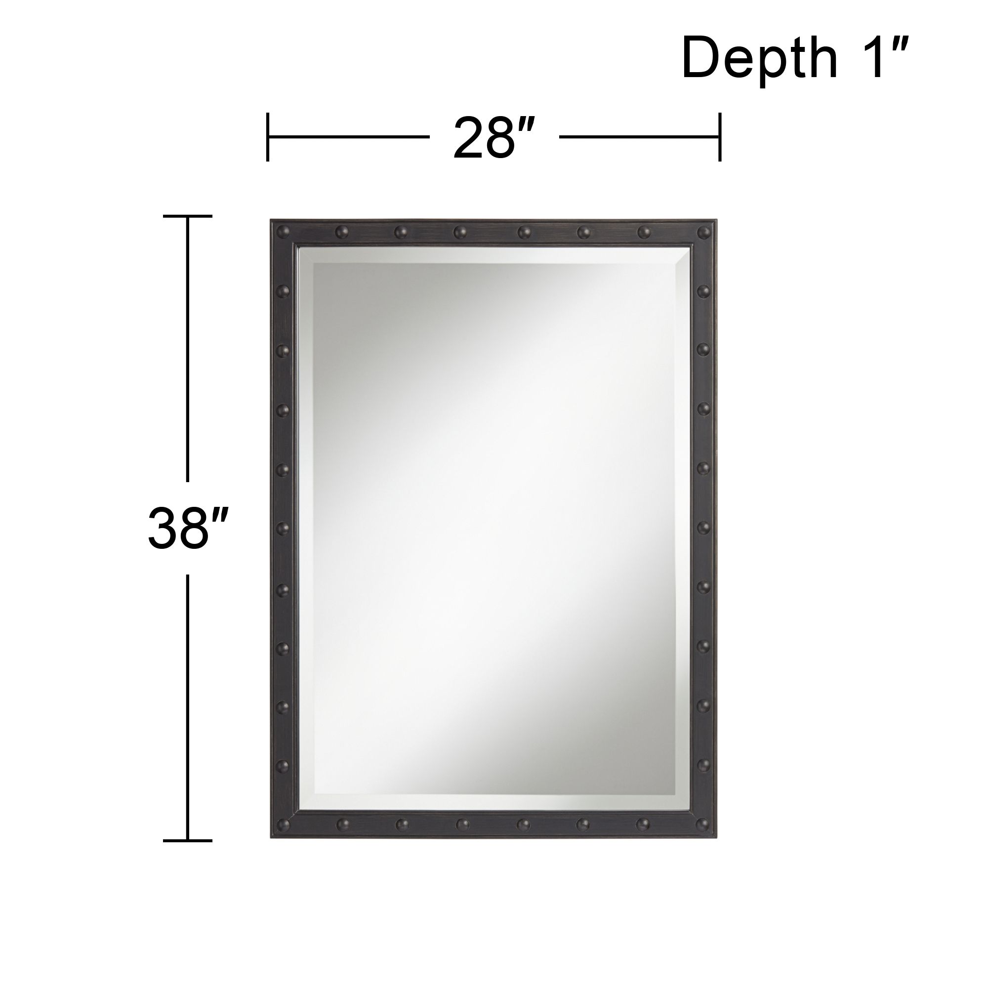Image 6 Braddock Black 28" x 38" Rectangular Wall Mirrors Set of 2 more views