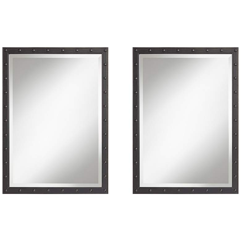 Image 1 Braddock Black 28" x 38" Rectangular Wall Mirrors Set of 2