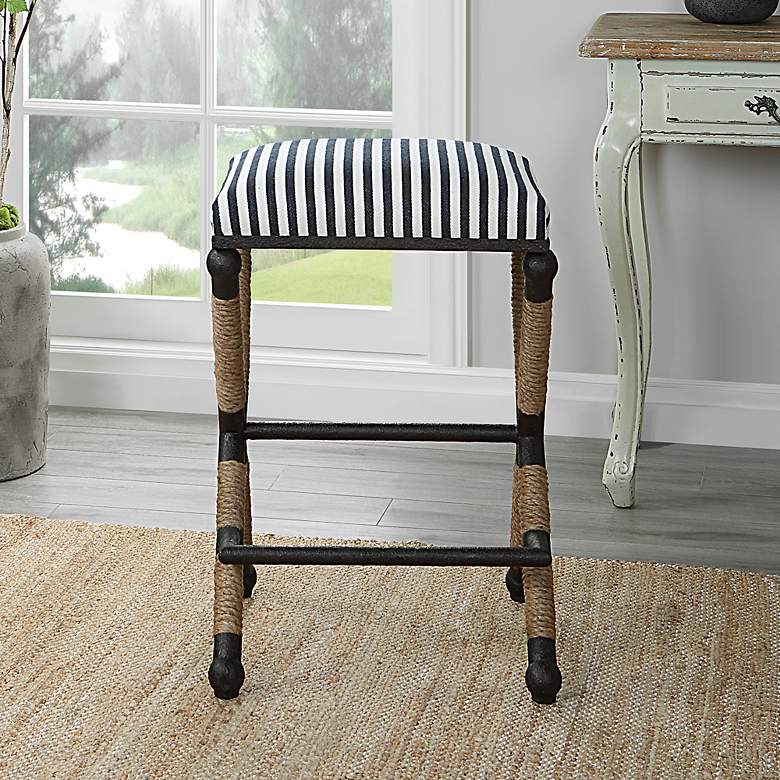 Image 4 Braddock Navy and Cream Counter Stool more views