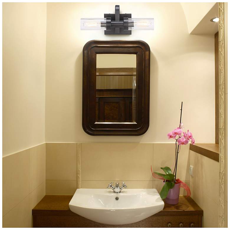 Image 4 Braden 16 in. 2-Light Iron Graphite Bath Bar Vanity Light more views