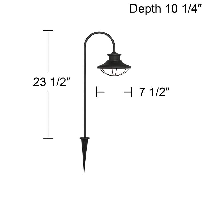 Image 7 Braden 23 1/2" High Textured Black Outdoor LED Rustic Cage Path Light more views
