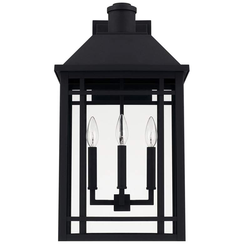 Image 2 Braden 23 inch High Black 3-Light Lantern Outdoor Wall Light