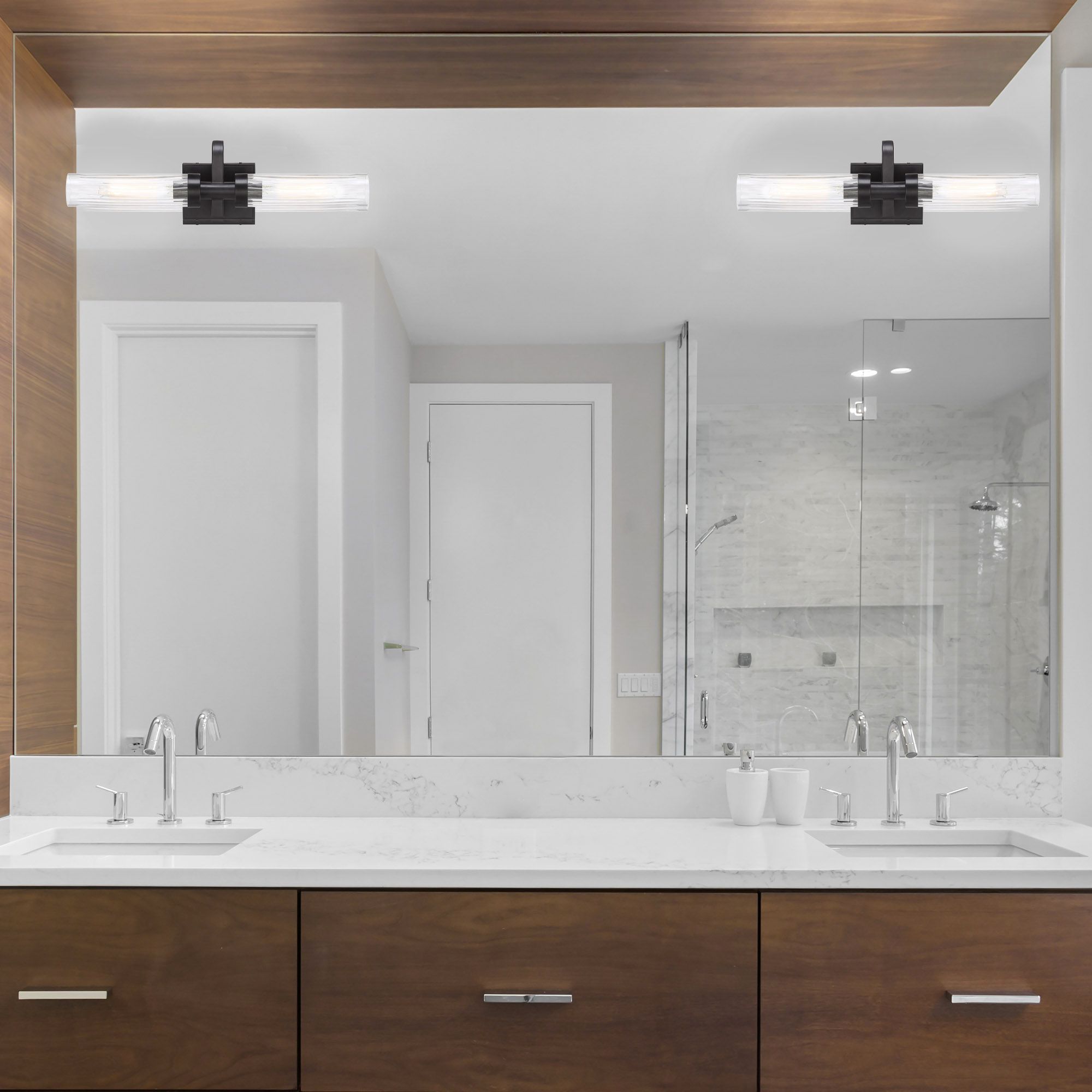 Image 5 Braden 24 in. 3-Light Iron Graphite Bath Bar Vanity Light more views