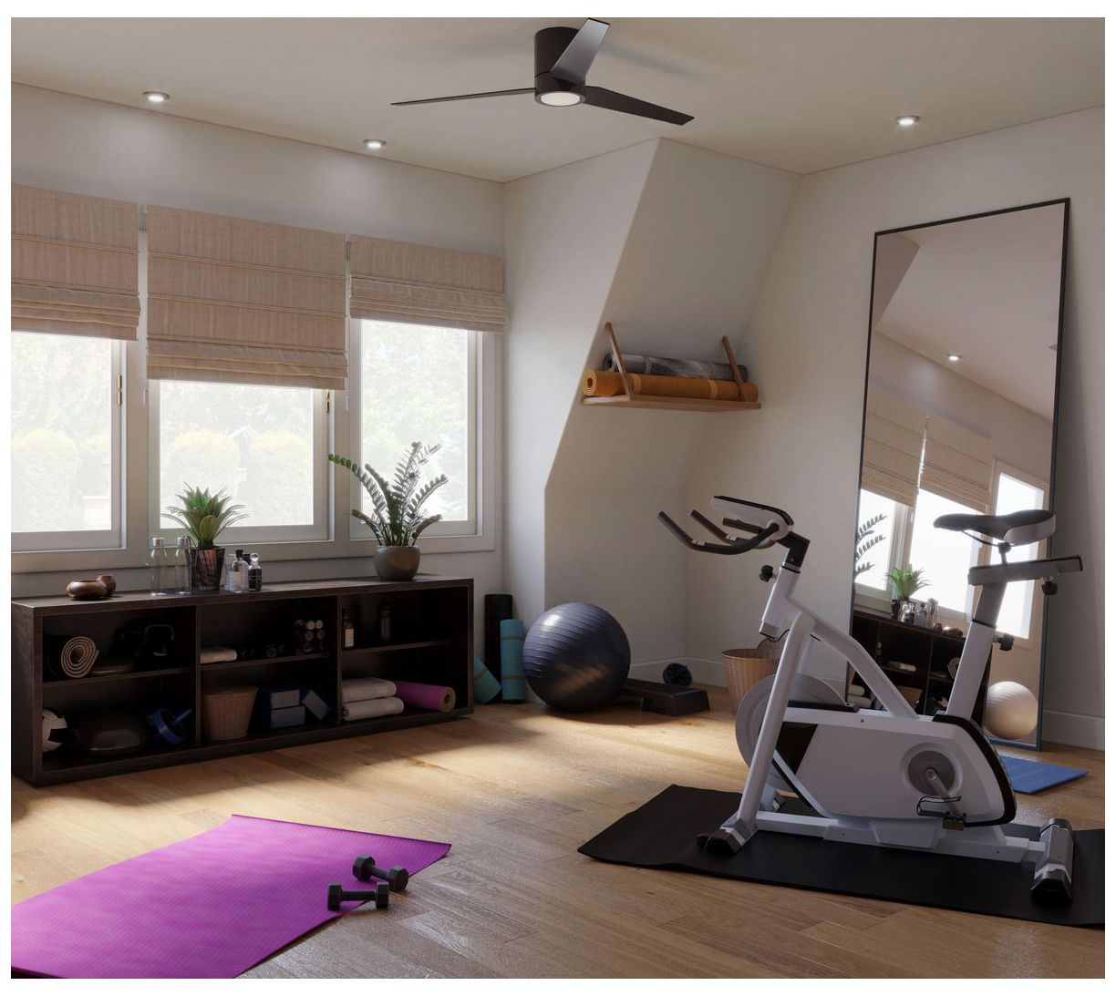 Image 2 Braden Collection 56" Three-Blade Indoor Hugger Ceiling Fan more views
