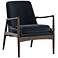 Braden Mid-Century Blue Velvet and Nettlewood Chair