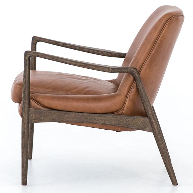 mid century leather accent chair