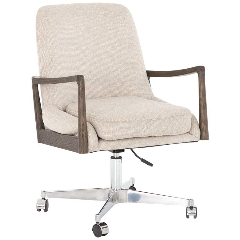 Image 1 Braden Mid-Century Camel White Cedar Adjustable Swivel Desk Chair