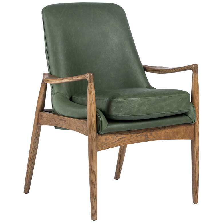 Image 1 Braden Mid-Century Eden Leather and Oak Dining Armchair