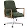 Braden Mid-Century Eden Sage Leather Adjustable Swivel Desk Chair