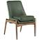 Braden Mid-Century Eden Sage Leather and Oak Dining Chair