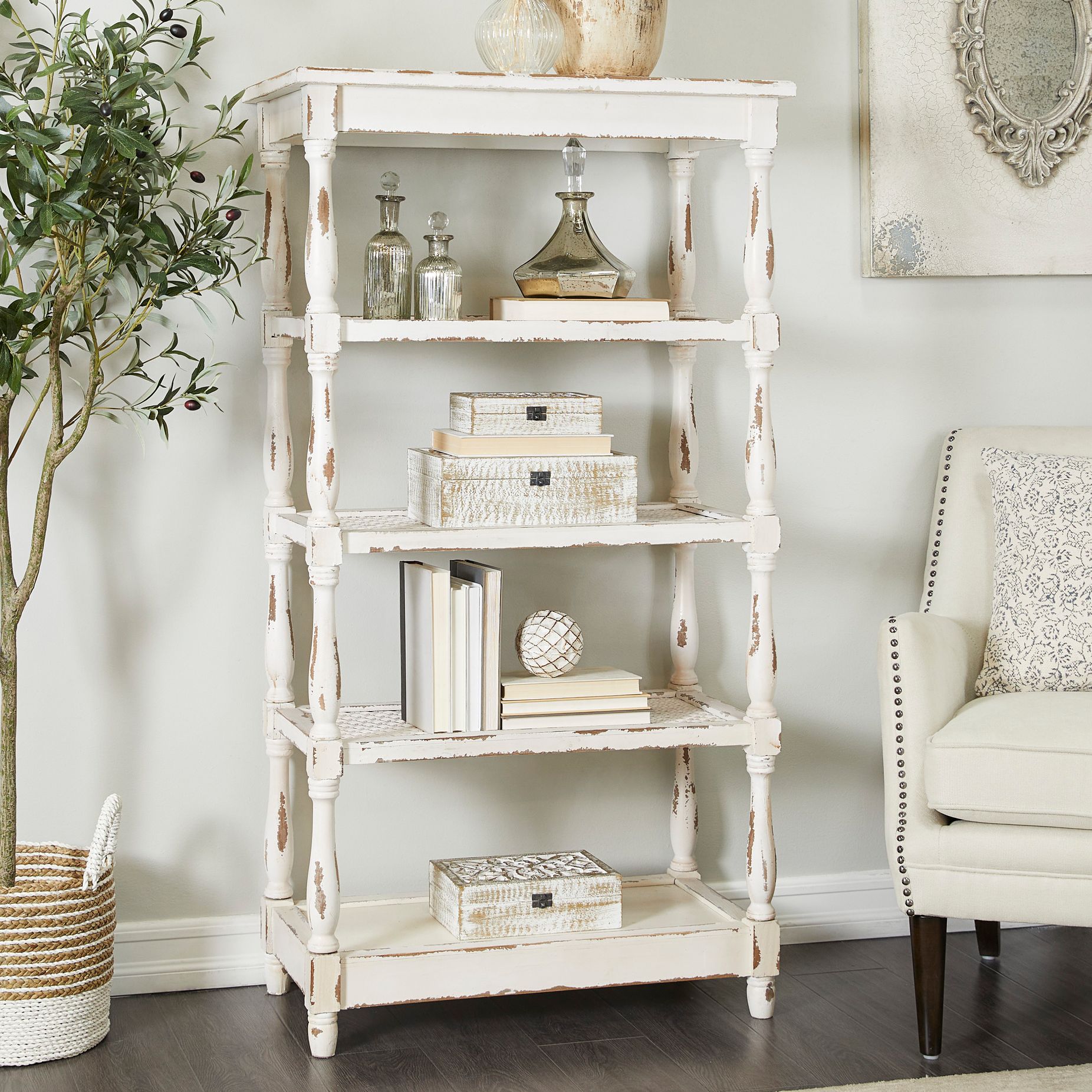 White deals Wooden Book Shelf