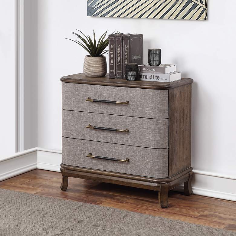 Image 1 Bradenton 32" Wide Brown 3-Drawer Wood Accent Chest