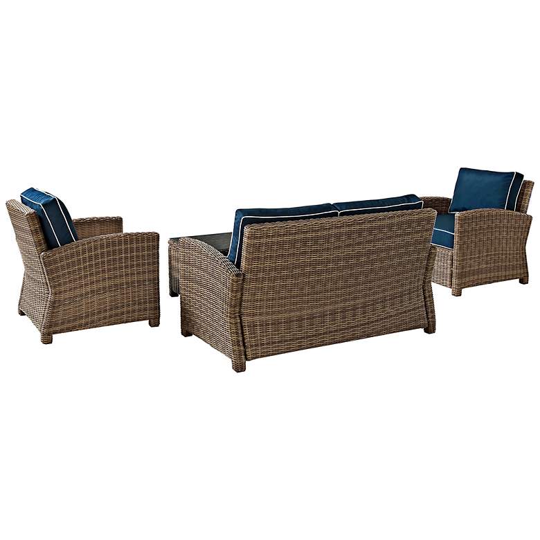 Image 2 Bradenton 4-Piece Rattan Wicker Navy Outdoor Seating Set more views