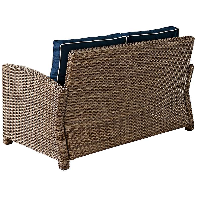 Image 2 Bradenton Rattan Wicker Navy Cushion Outdoor Loveseat more views