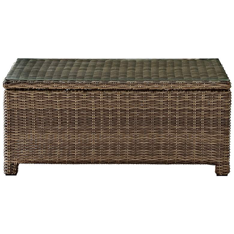 Image 2 Bradenton Rattan Wicker Outdoor Glass-Top Cocktail Table more views