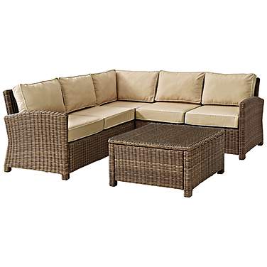 Bradenton Sand 4-Piece Outdoor Seating Sectional Patio Set