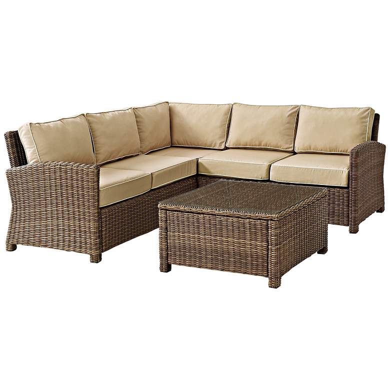 Image 1 Bradenton Sand 4-Piece Outdoor Seating Sectional Patio Set