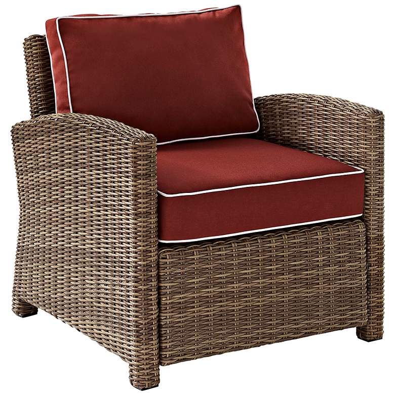 Image 1 Bradenton Wicker Sangria Cushion Outdoor Armchair