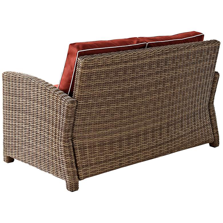 Image 2 Bradenton Wicker Sangria Cushion Outdoor Loveseat more views