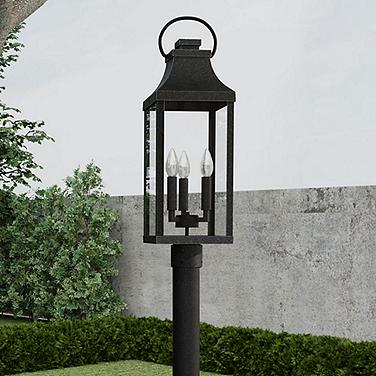Bradford 26 3/4" High Black Outdoor Lantern Post Light