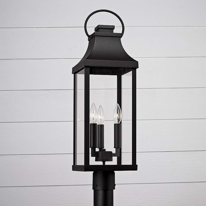 Image 2 Bradford 26 3/4" High Black Outdoor Lantern Post Light