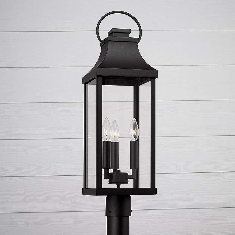 Image 7 Bradford 26 3/4" High Black Outdoor Lantern Post Light more views