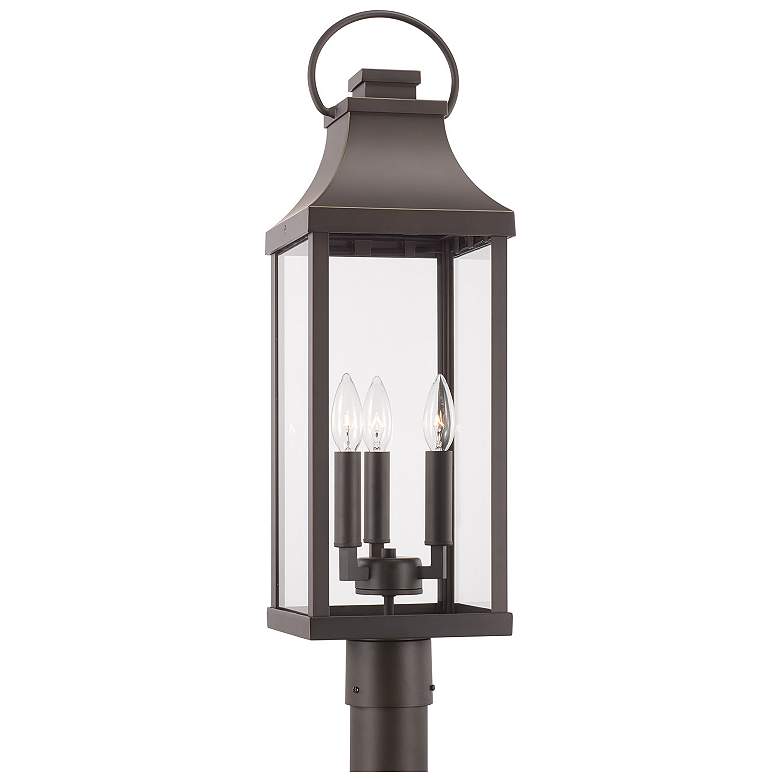 Image 2 Bradford 26 3/4"H Oiled Bronze 3-Light Outdoor Post Lantern