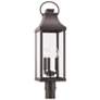 Bradford 26 3/4"H Oiled Bronze 3-Light Outdoor Post Lantern