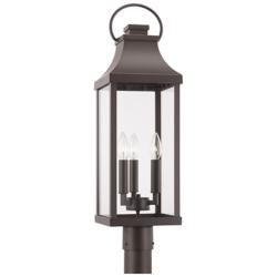 Bradford 26 3/4"H Oiled Bronze 3-Light Outdoor Post Lantern